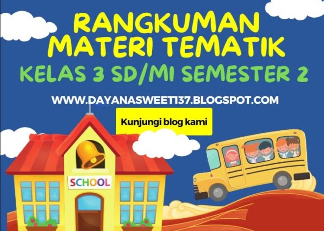 Rangkuman Materi Tematik Kelas 3 SD/MI Semester 2 K13
