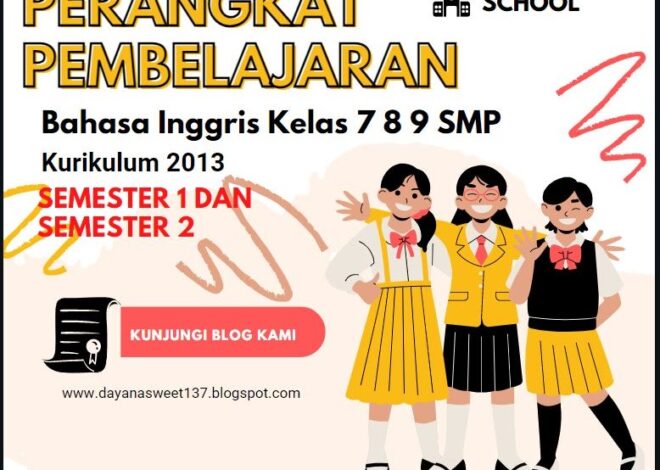 Perangkat Pembelajaran Matematika Bahasa Inggris Kelas 7 8 9 Kurikulum 2013 Revisi