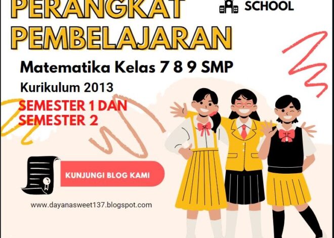Perangkat Pembelajaran Matematika SMP Kelas 7 8 9 Kurikulum 2013 Revisi